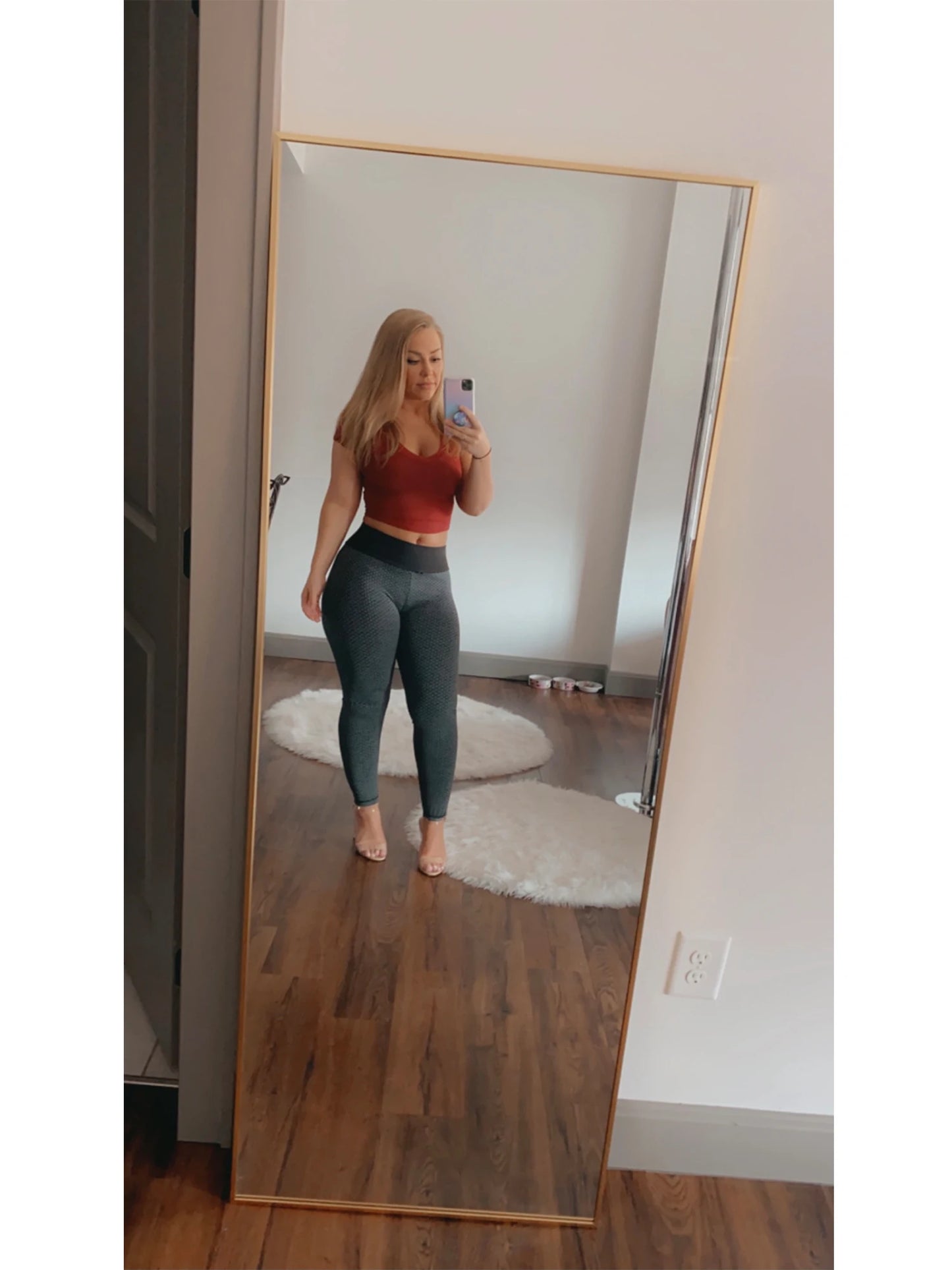 Full Length Floor Mirror With Black Metal Frame Home Decor