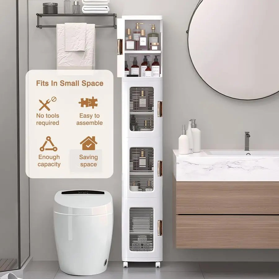 Tall Storage Cabinet With Wheels And Adjustable Shelves
