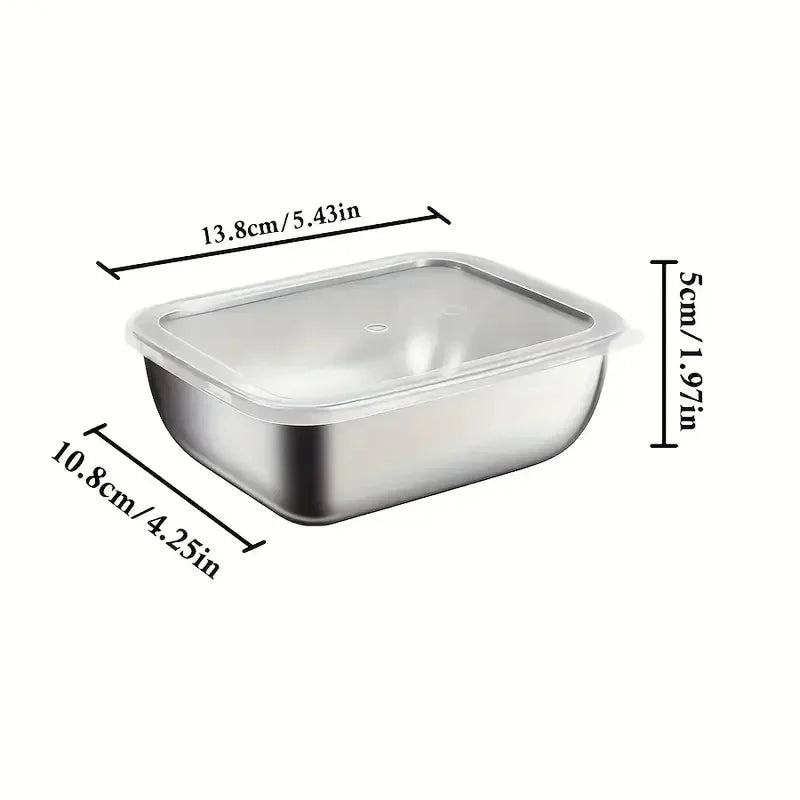 Stainless Steel Food Storage Boxes 5-Pack Stackable For Meal Prep