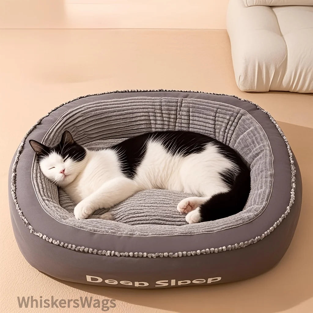 Pet Bed Donut Round Cushion for Dogs and Cats, Washable