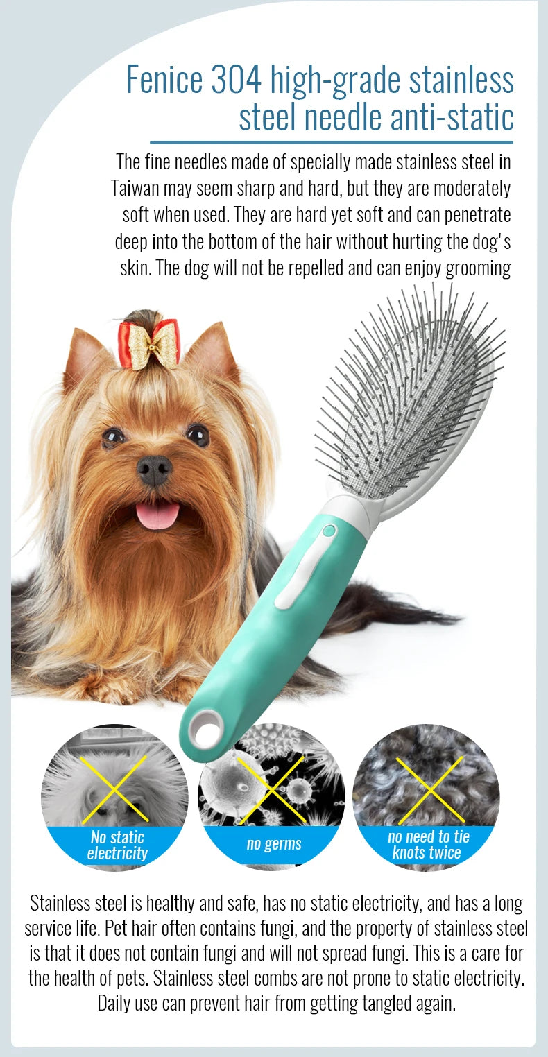 Pet Grooming Comb Dogs And Cats Anti Static Stainless Steel