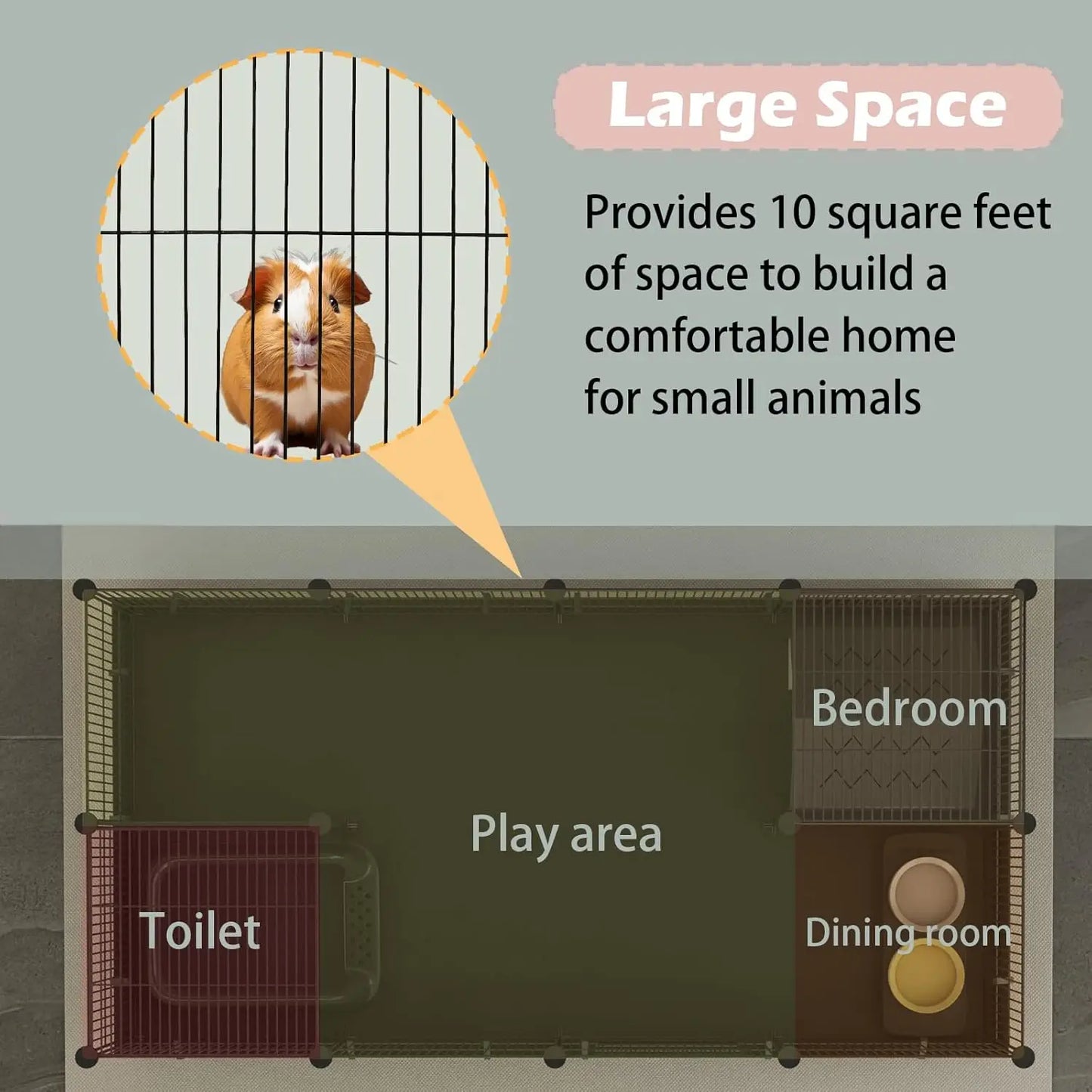 DIY Waterproof Small Animal Cage With Door 16 Panels Playpen