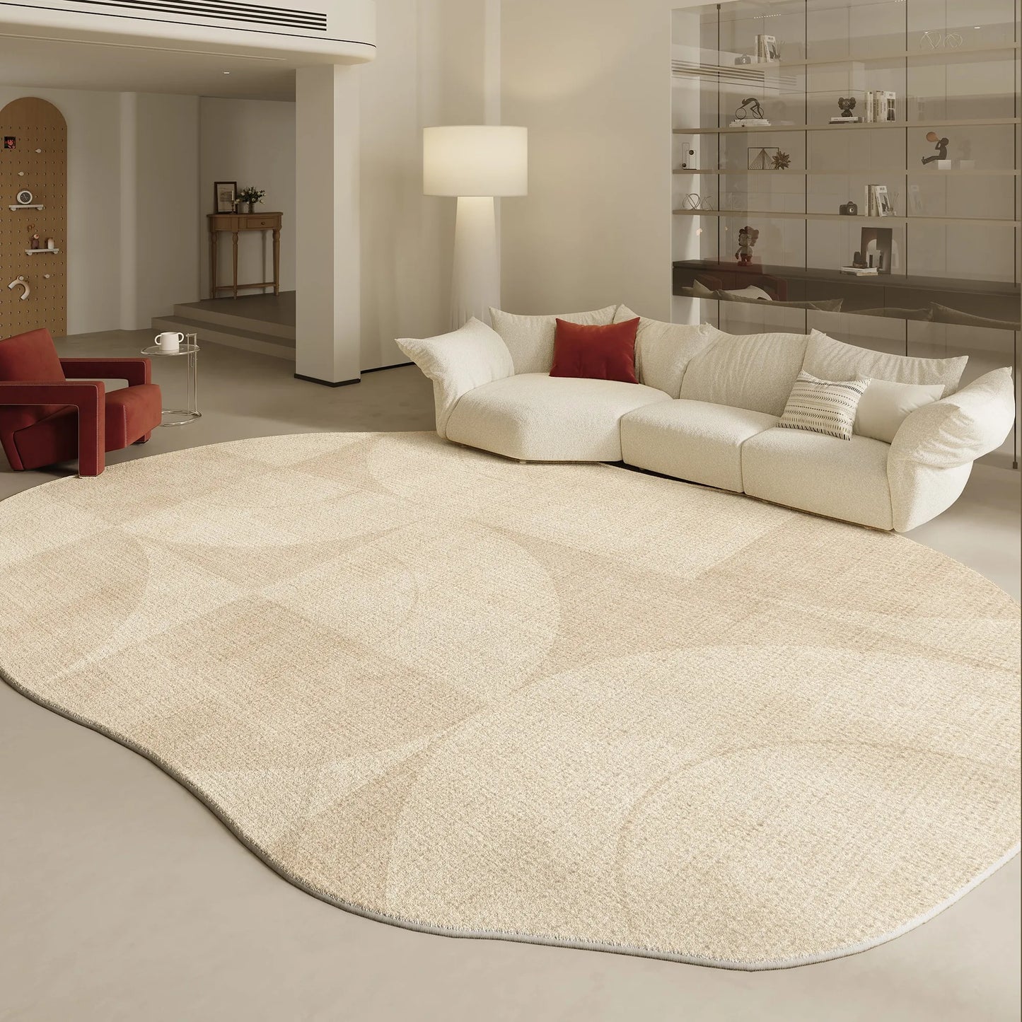 None Irregular Shapes Modern Living Room Rug Plush Floor Mat