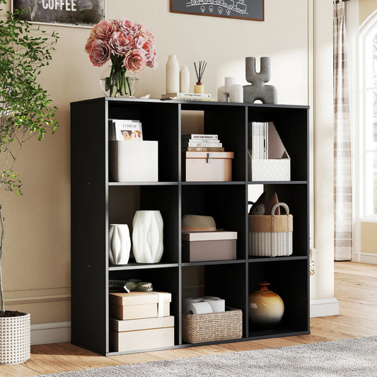 JHK 9 Cube Wooden Storage Organizer Bookshelf for Living Room