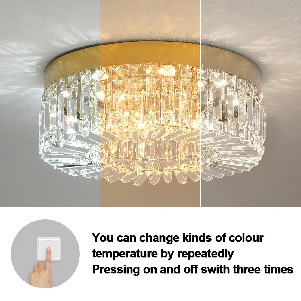 VETRULUS Crystal Ceiling Lamp Modern Chandelier Living Room