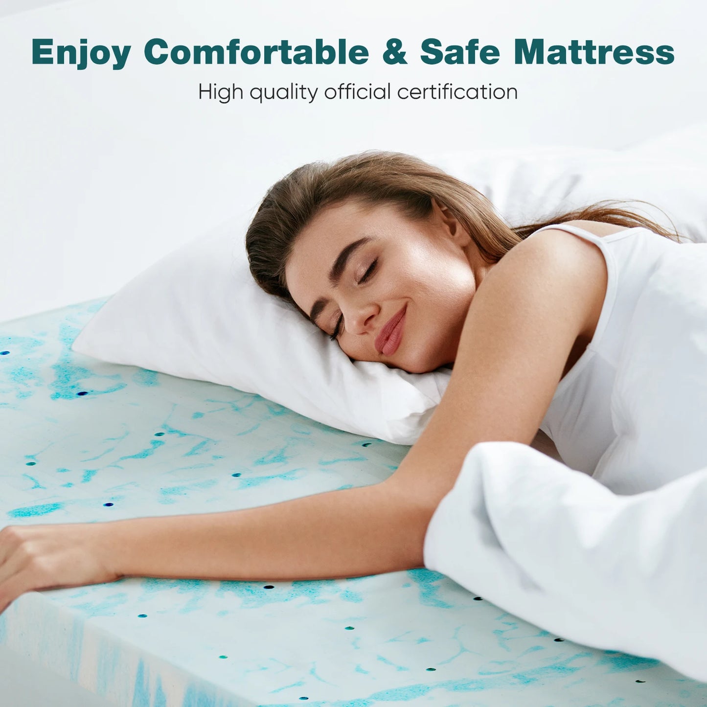 JHK Gel Memory Foam Mattress Topper