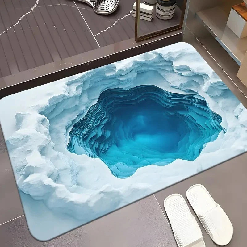 Washable Living Room Decoration Koi Carpet 3D Visual Effect Anti-slip Floor Mat Bathroom Door Rug Waterproof Rugs for Bathroom