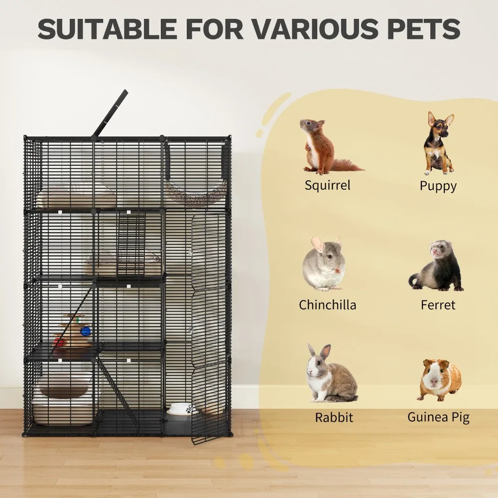 4-Tier Ferret Cage With Hammock Catio
