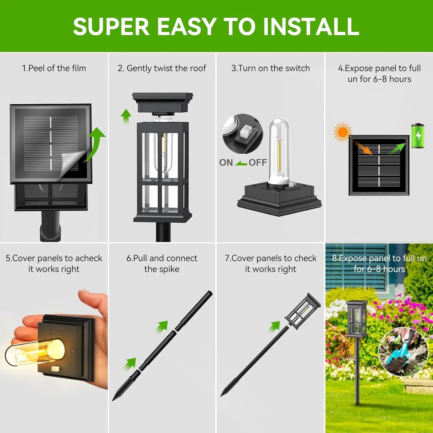 KPSTEK Solar Pathway Lights 2 6 8 Pack Outdoor LED