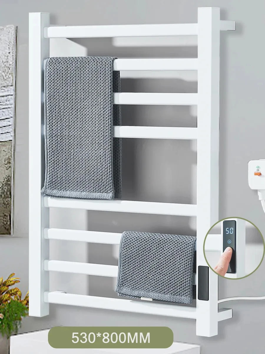 Onyzpily Thermostatic Heated Towel Rack With Digital Display Stainless Steel