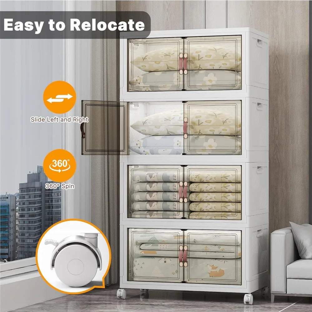 Durable Plastic Stackable Storage Bins With Lids And Wheels
