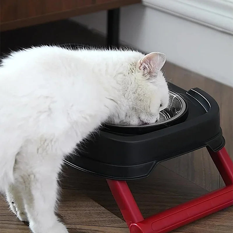 QWCH Pet Folding Elevated Bowl Anti Rollover Detachable Washable