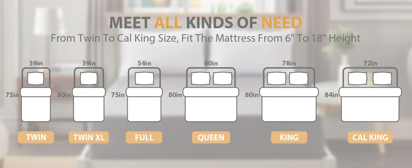 NONECN Waterproof Mattress Protector Noiseless Deep Pocket Breathable