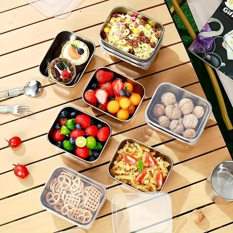 Stainless Steel Food Storage Boxes 5-Pack Stackable For Meal Prep