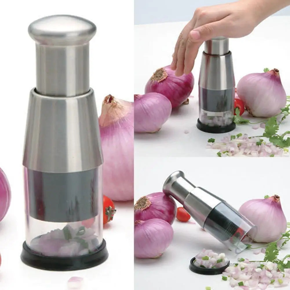 Stainless Steel Garlic Chopper Manual Press Garlic Crusher Kitchen Food Processor Vegetable Slicer For Garlic Onion Peppers Herb
