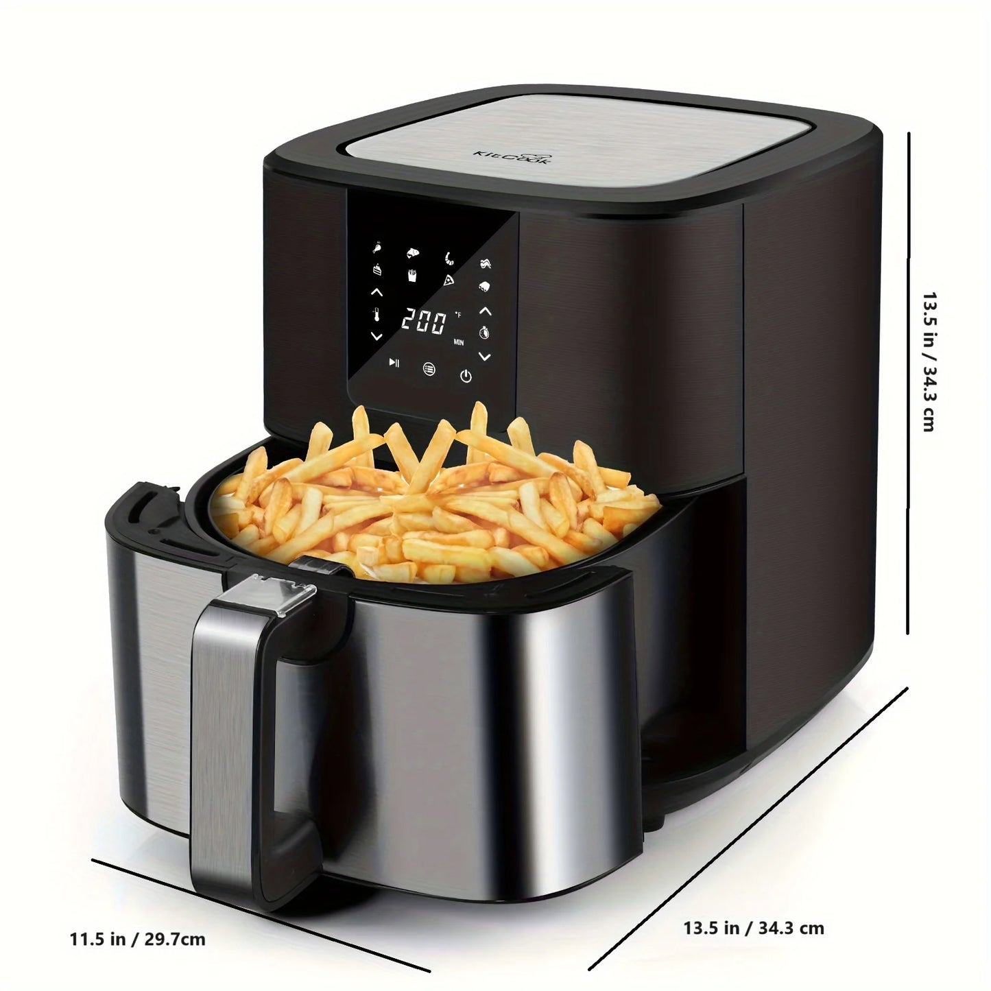 KitCook Air Fryer 1500W Equipped With Eight Presets And Digital