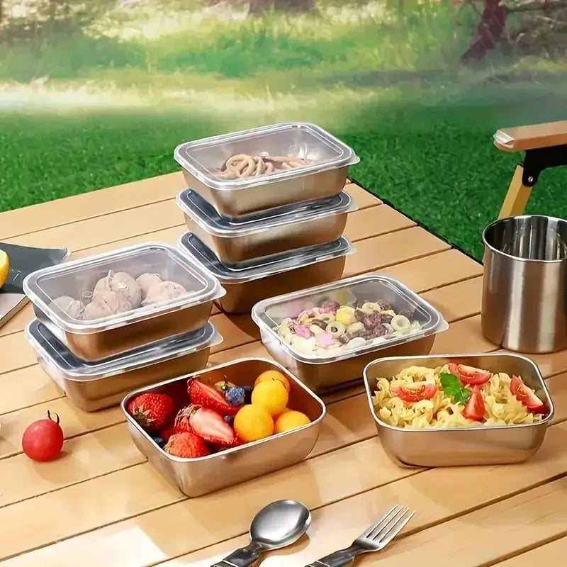 Stainless Steel Food Storage Boxes 5-Pack Stackable For Meal Prep