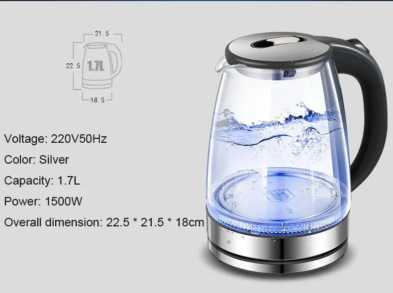 AEHOMEC Electric Kettle Glass Teapot With Auto Shutoff