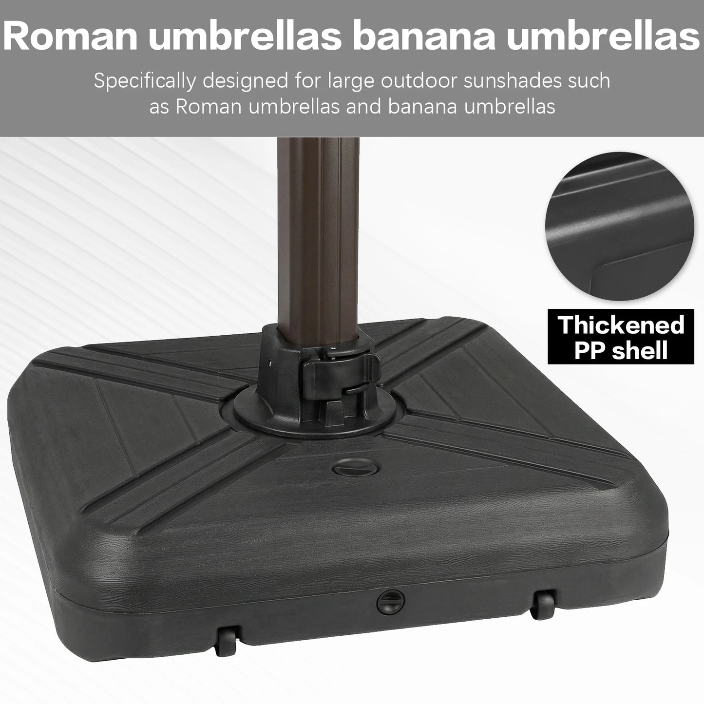 Cantilever Patio Umbrella Base With Wheels 130kg Capacity