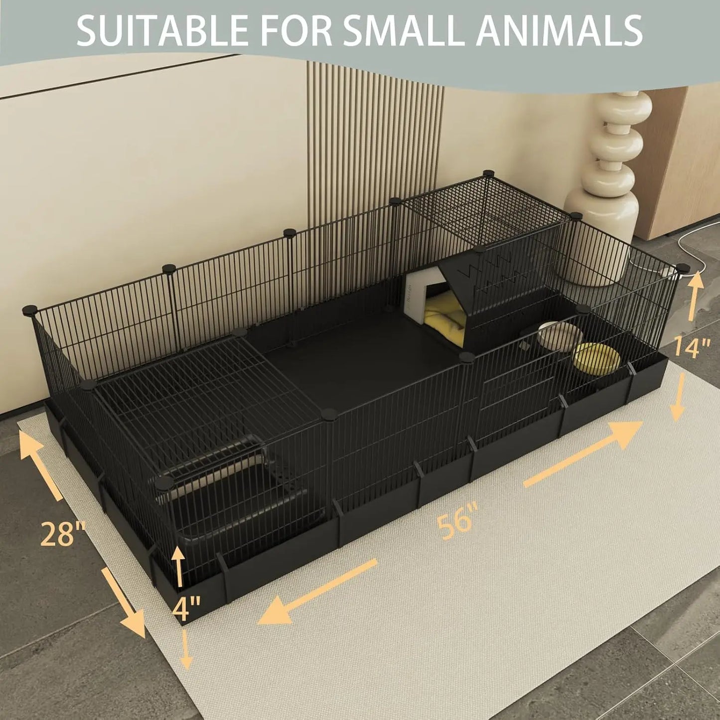 DIY Waterproof Small Animal Cage With Door 16 Panels Playpen