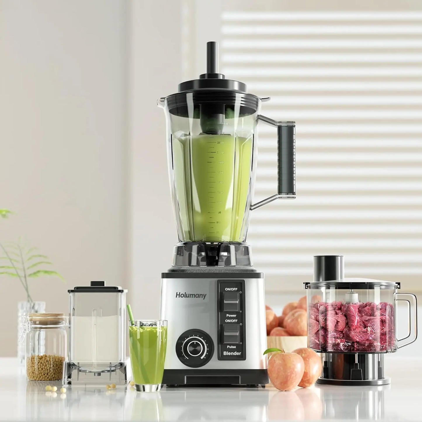 XMSJ 1200W Countertop Blender Food Processor Combo