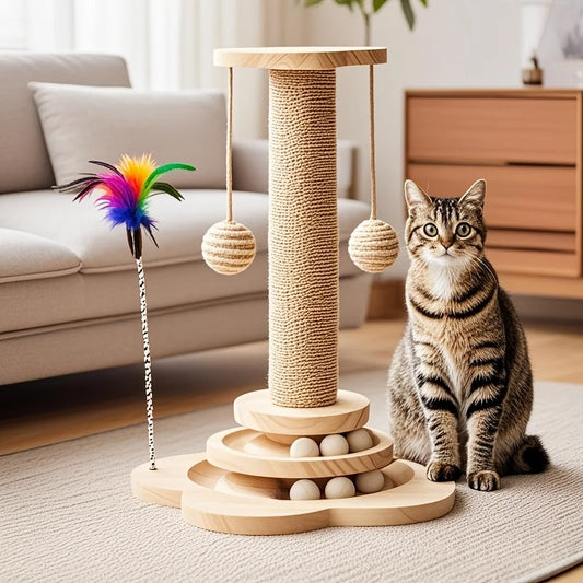 ATMDOGCN Tall Cat Tree Tower With Sisal Posts And Perch