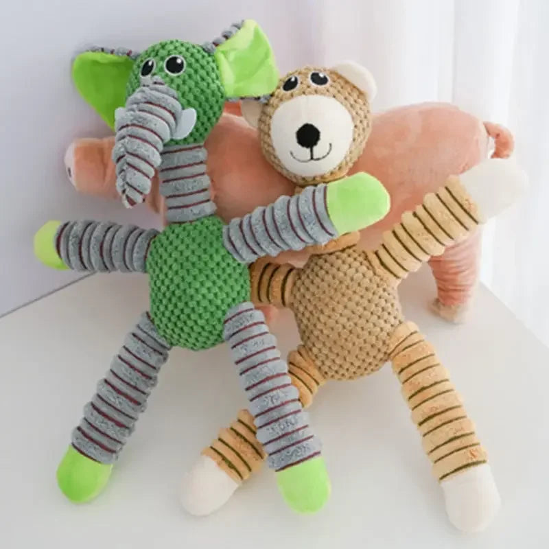 Indestructible Dog Squeaky Plush Chew Toy For Training