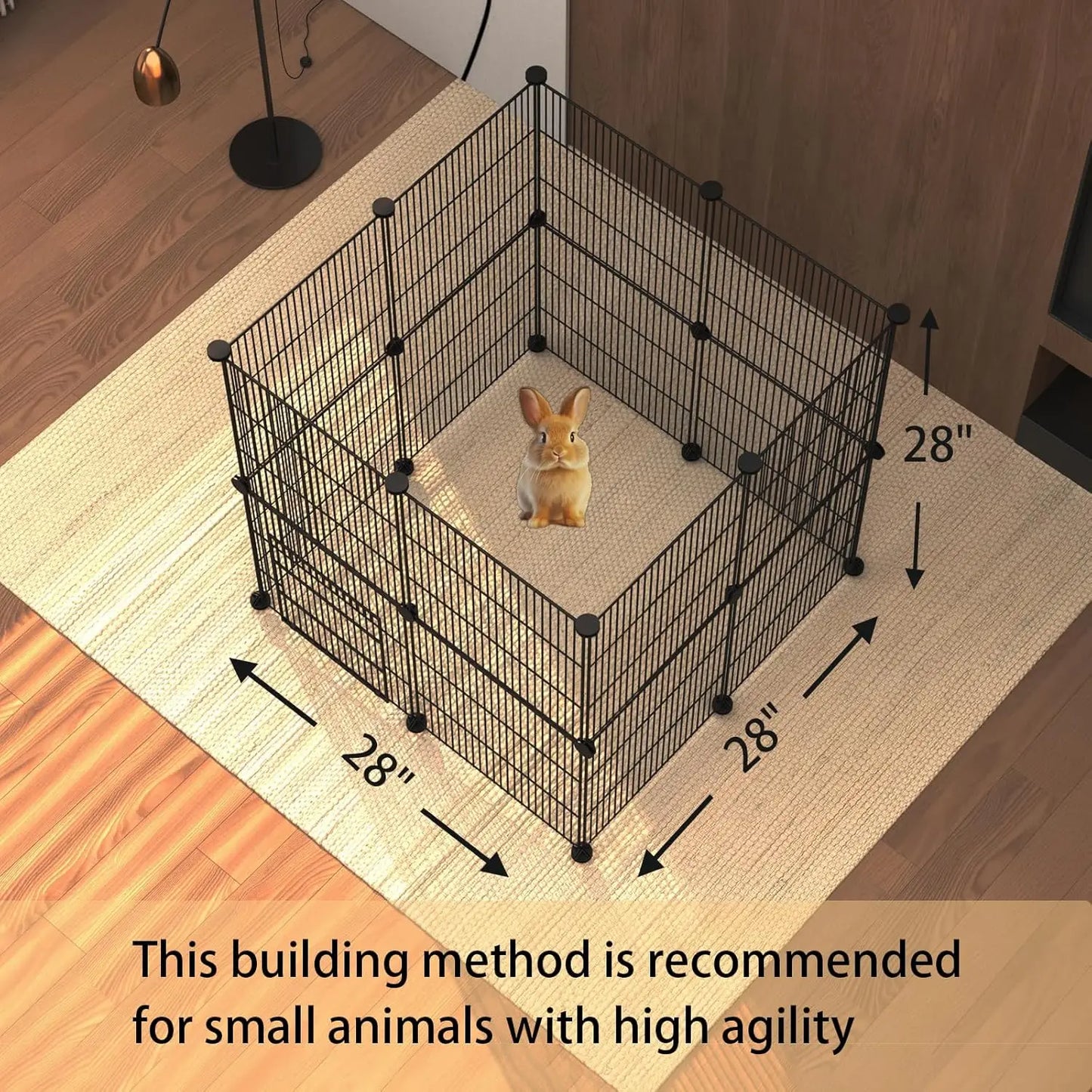 DIY Waterproof Small Animal Cage With Door 16 Panels Playpen