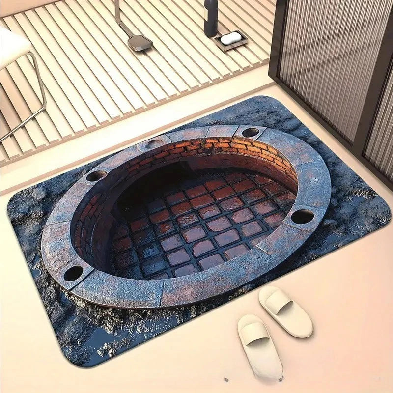 Washable Living Room Decoration Koi Carpet 3D Visual Effect Anti-slip Floor Mat Bathroom Door Rug Waterproof Rugs for Bathroom