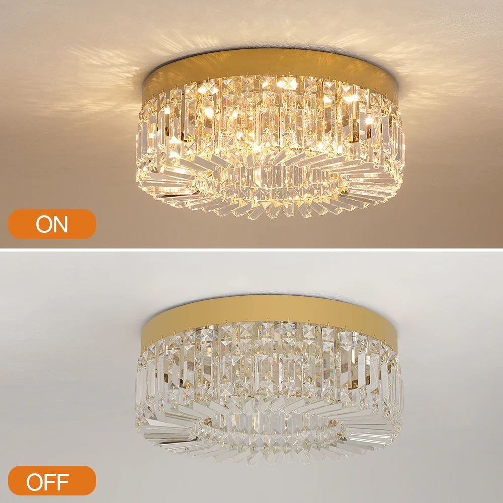 VETRULUS Crystal Ceiling Lamp Modern Chandelier Living Room