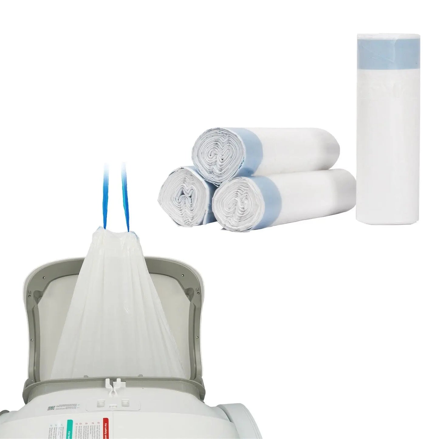 DOEL Self-Cleaning Cat Litter Box Poop Bags Drawstring Design 17x19in/45x50cm 4 Rolls Trash Bags 60 Counts Cat Litter Box Liners