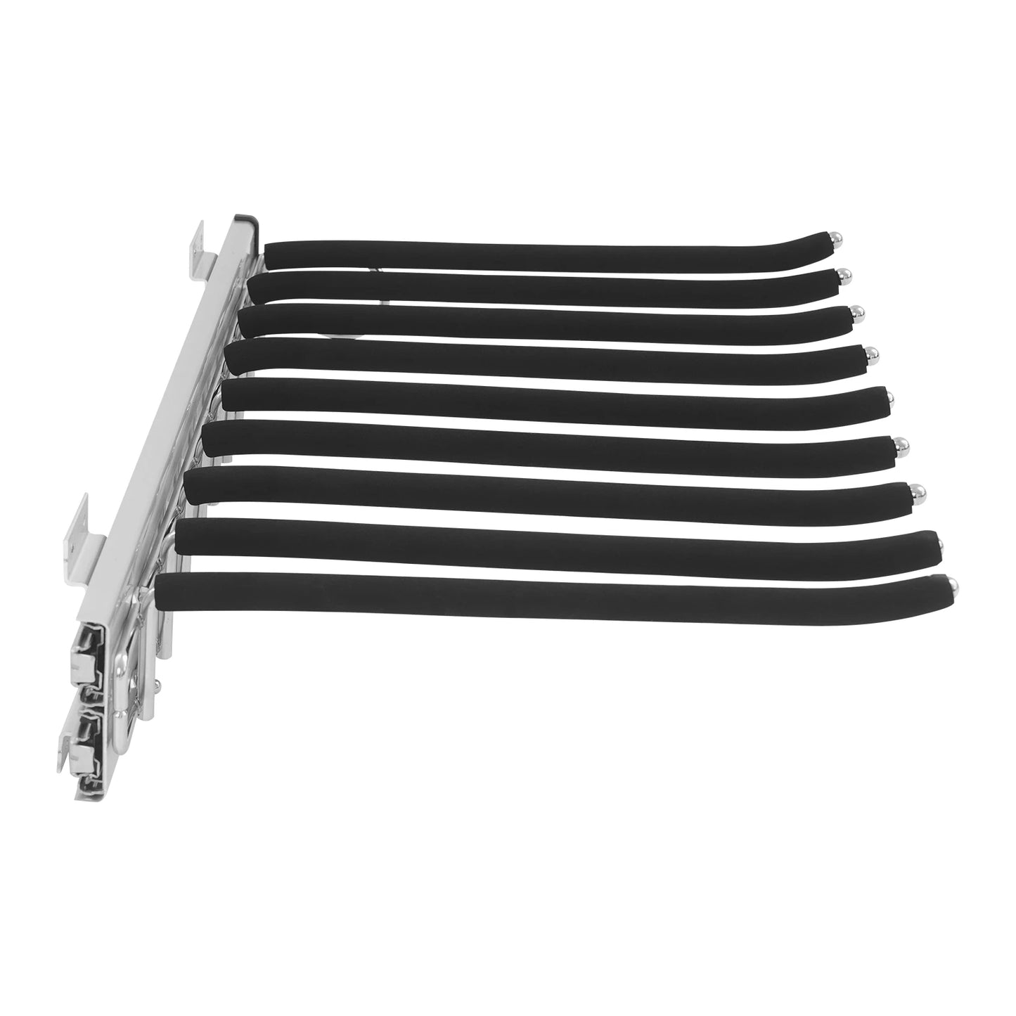 9 Arms Pull Out Trousers Rack Wardrobe Pants Organizer Retractable Closet Pants Hanger Right Left Side Mount