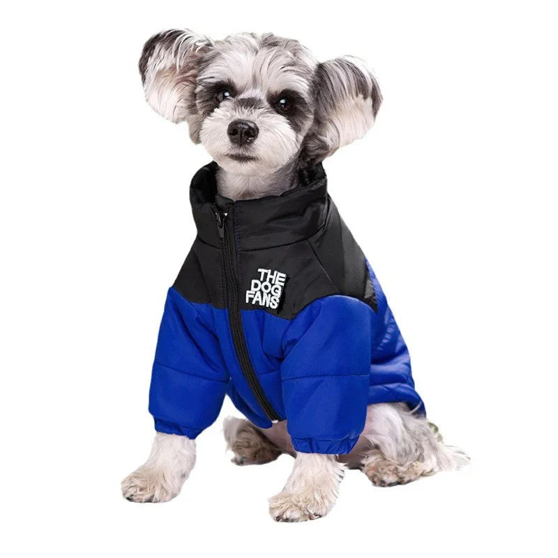 Embroidered Winter Dog Coat for Pets Cotton Warm Clothing