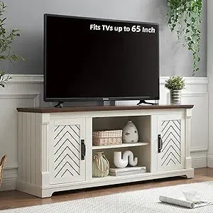 Rustic Fireplace TV Stand With Led Lights Farmhouse Entertainment Center