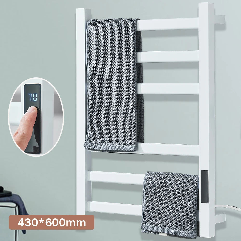 Onyzpily Thermostatic Heated Towel Rack With Digital Display Stainless Steel