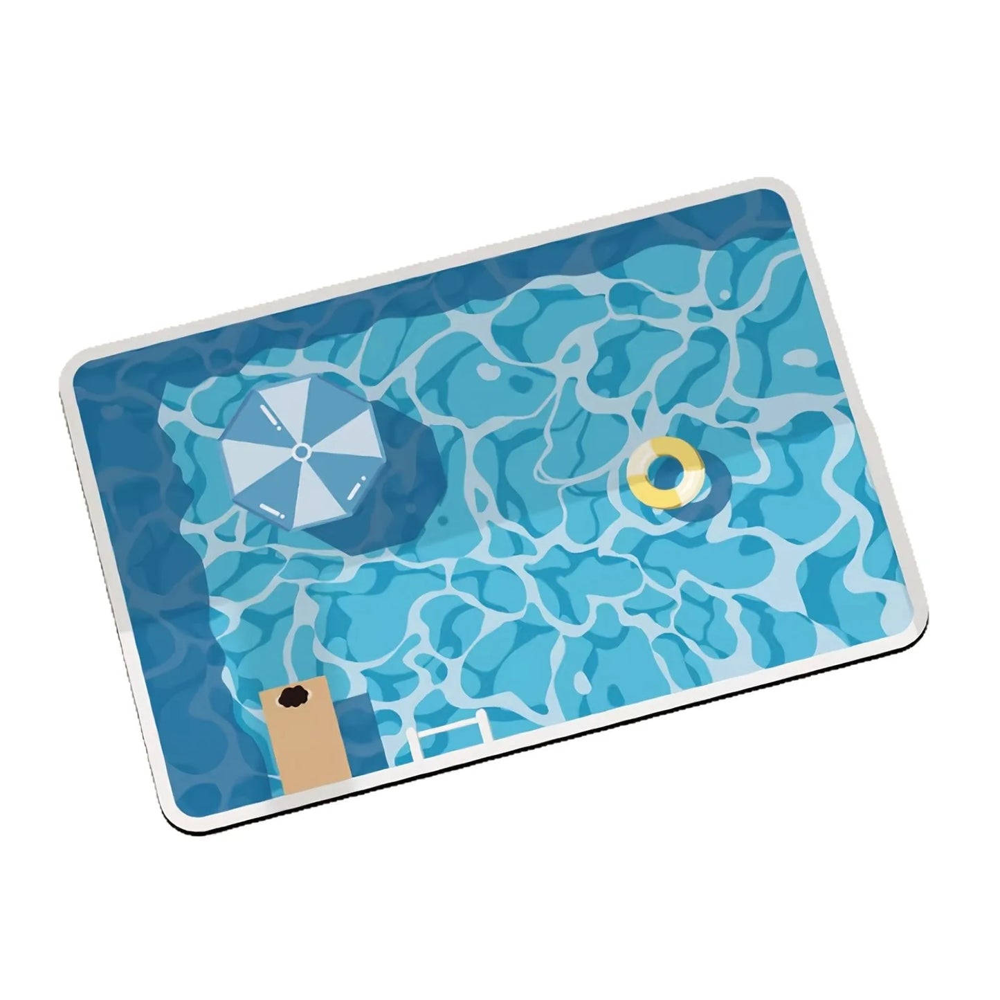 Ins Style 3D Pool Pattern Bathroom Mat Diatom Mud Absorbent Quick Drying Non-Slip Foot Mat for Bathroom Entry