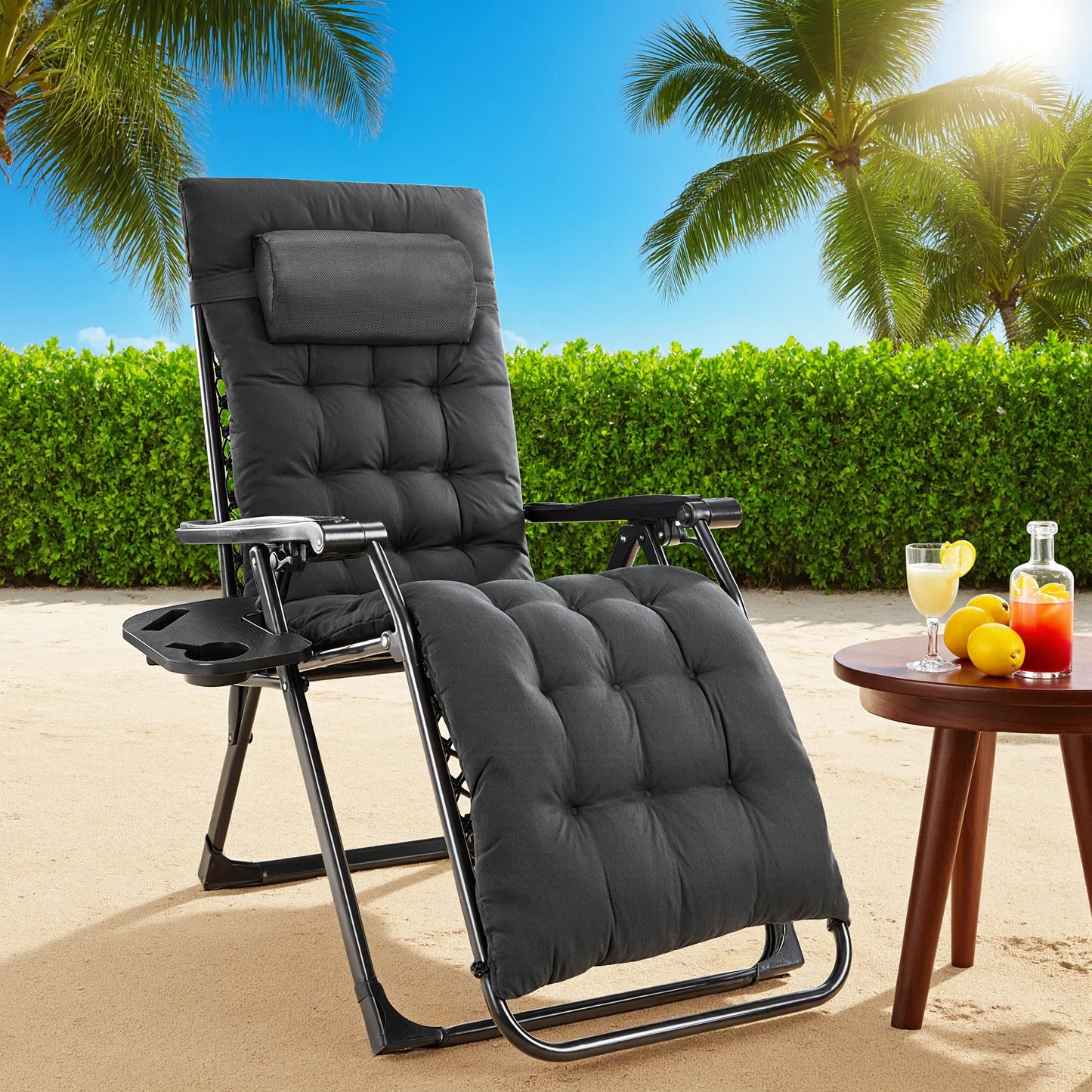JHK Zero Gravity Recliner Folding Outdoor Patio Lounge Chair