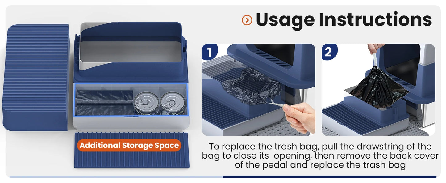 Cityflee Stainless Steel Cat Litter Box With Lid And Scoop