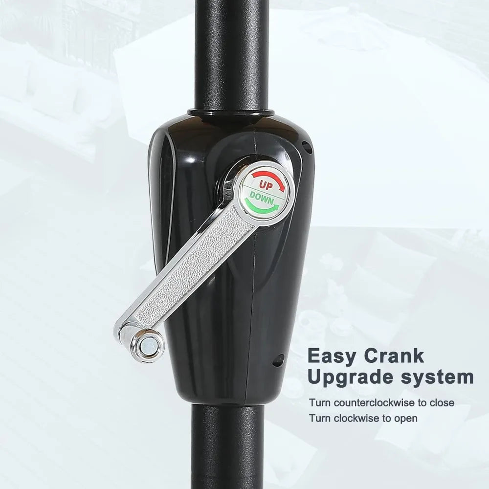 Patio Umbrella With Crank And Tilt For Outdoor Tables