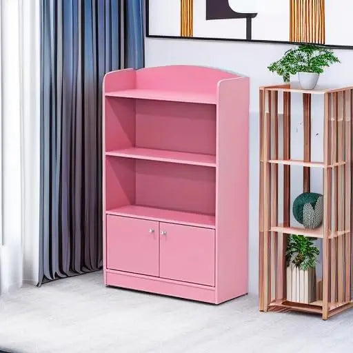 3-Tier Bookcase With Storage Cabinet And Door For Living Room
