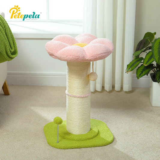 PAWZ Road Flower Small Cat Tree Scratching Post Natural Sisal