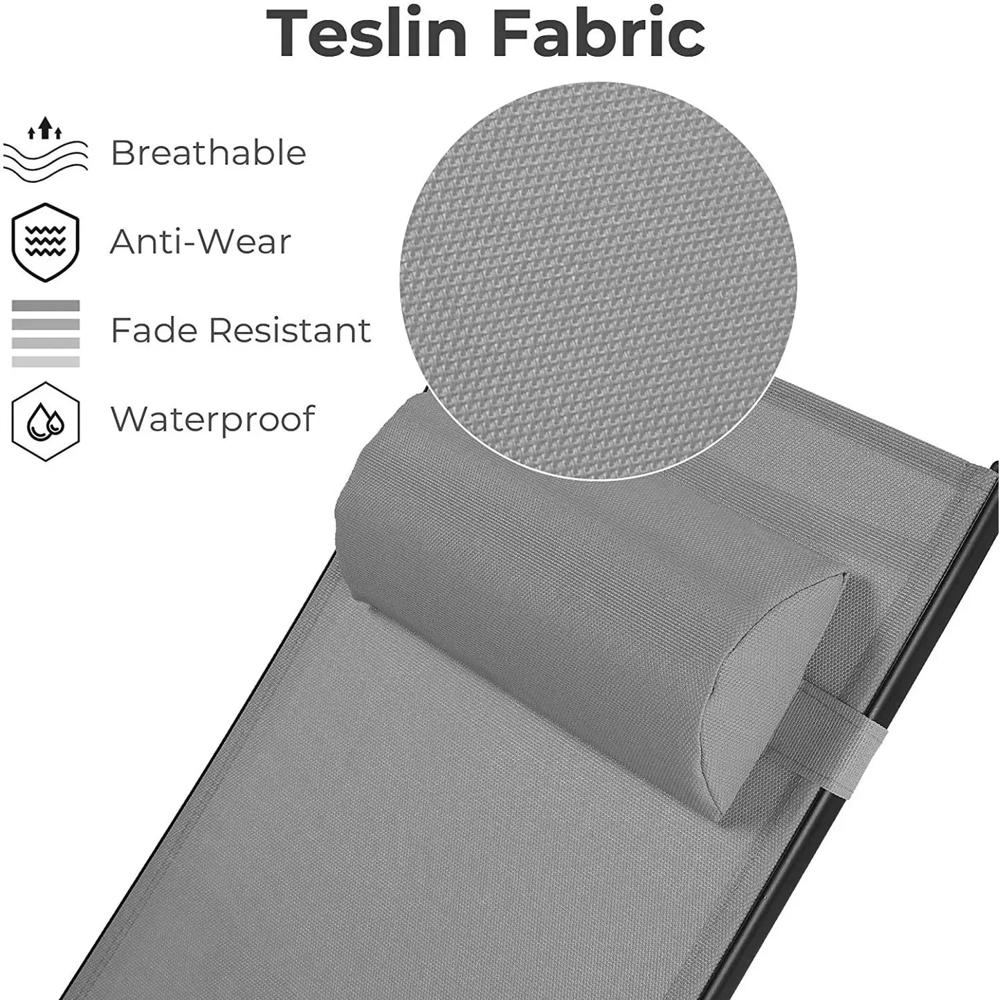 AuAg 5-Position Aluminum Outdoor Lounge Chair Set With Table