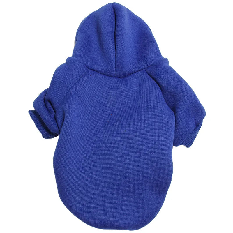 Solid Fleece Dog Jacket Coat With Hood For All Breeds