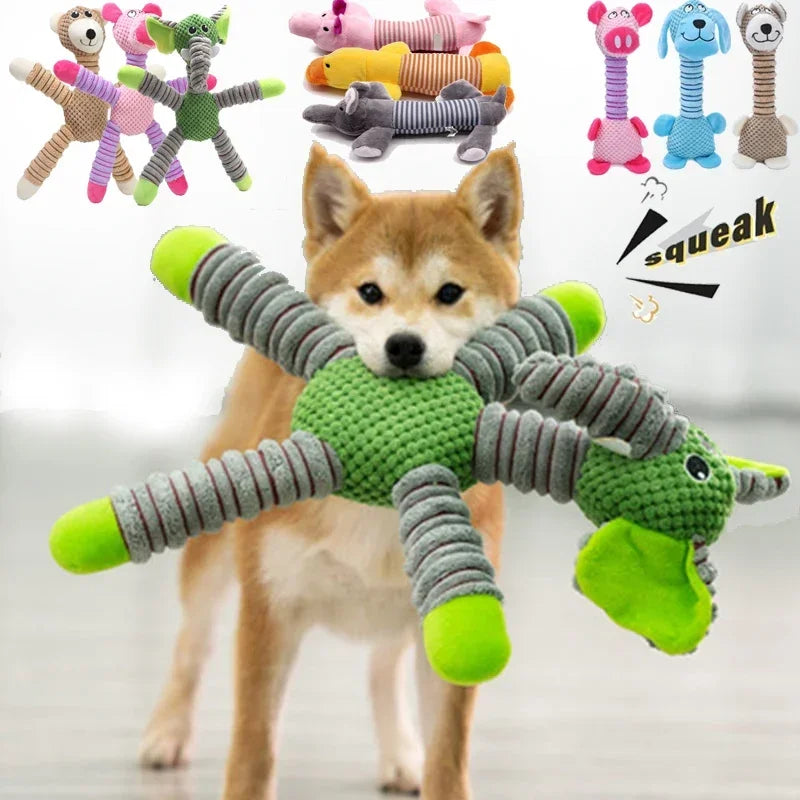Indestructible Dog Squeaky Plush Chew Toy For Training
