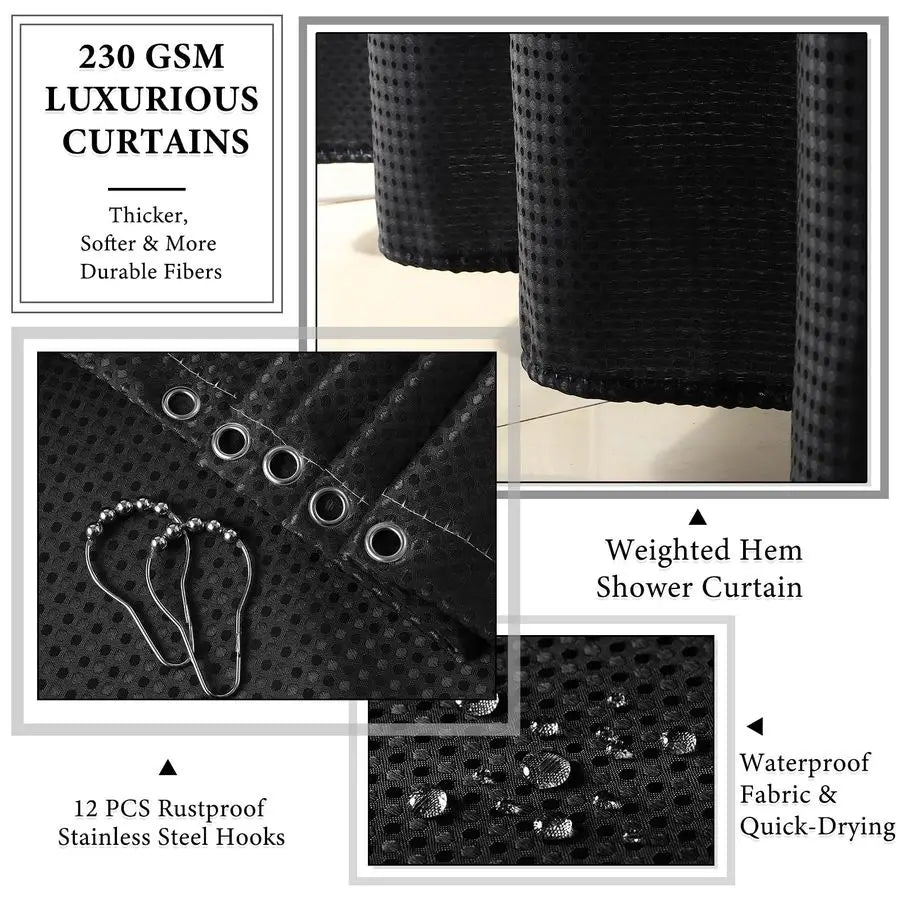 Bathroom Accessories Set With Shower Curtain And Rugs
