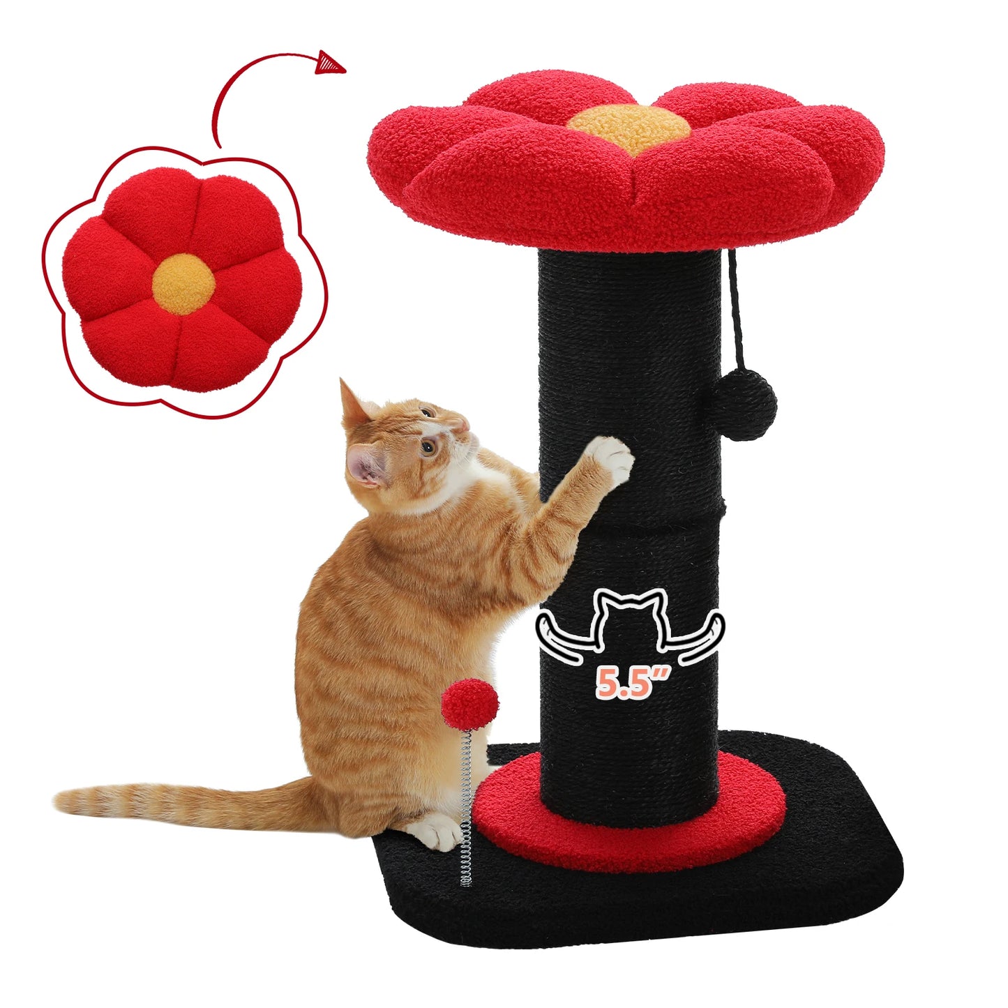 PAWZ Road Flower Small Cat Tree Scratching Post Natural Sisal