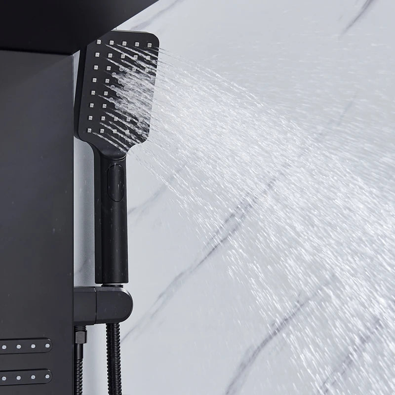 Quyanre LED Shower Panel Tower System With Rainfall Massage Jets