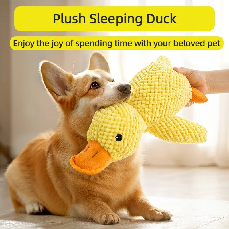 Plush Duck Dog Toy Squeaky Teething Bite-Resistant