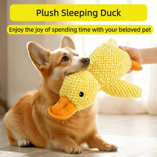 Plush Duck Dog Toy Squeaky Teething Bite-Resistant