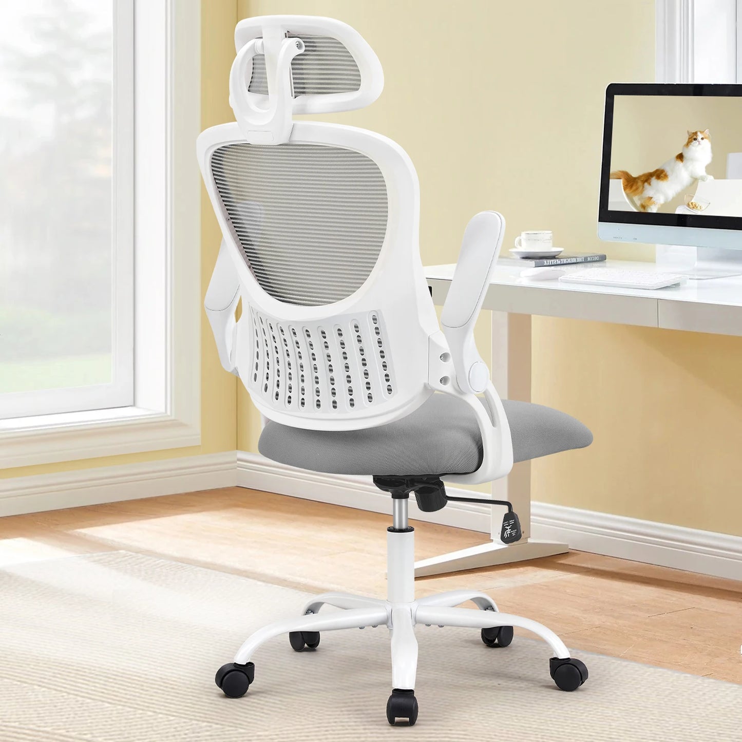 JHK Ergonomics Mesh Office Chair With Headrest And Lumbar Support